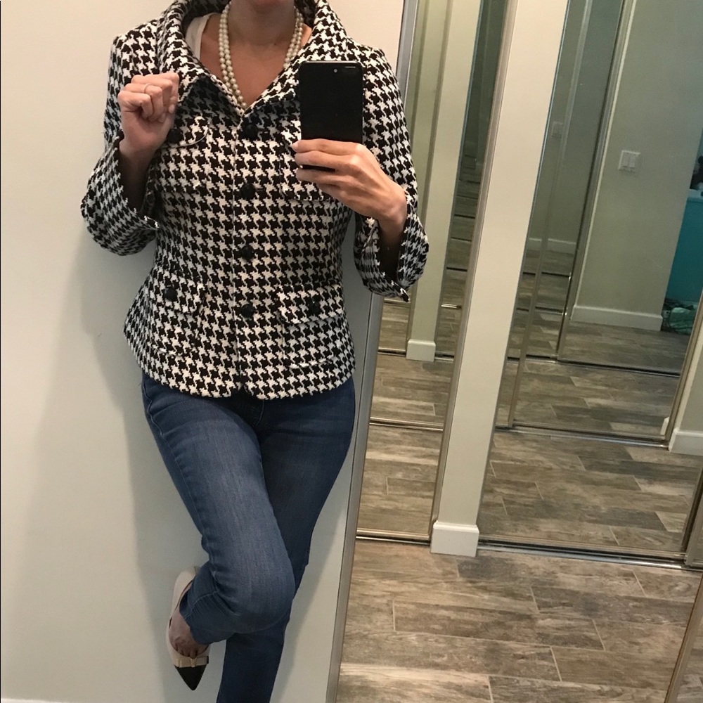 Fashionista houndstooth blazer sz M